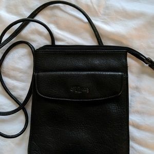 Fossil black leather crossbody bag